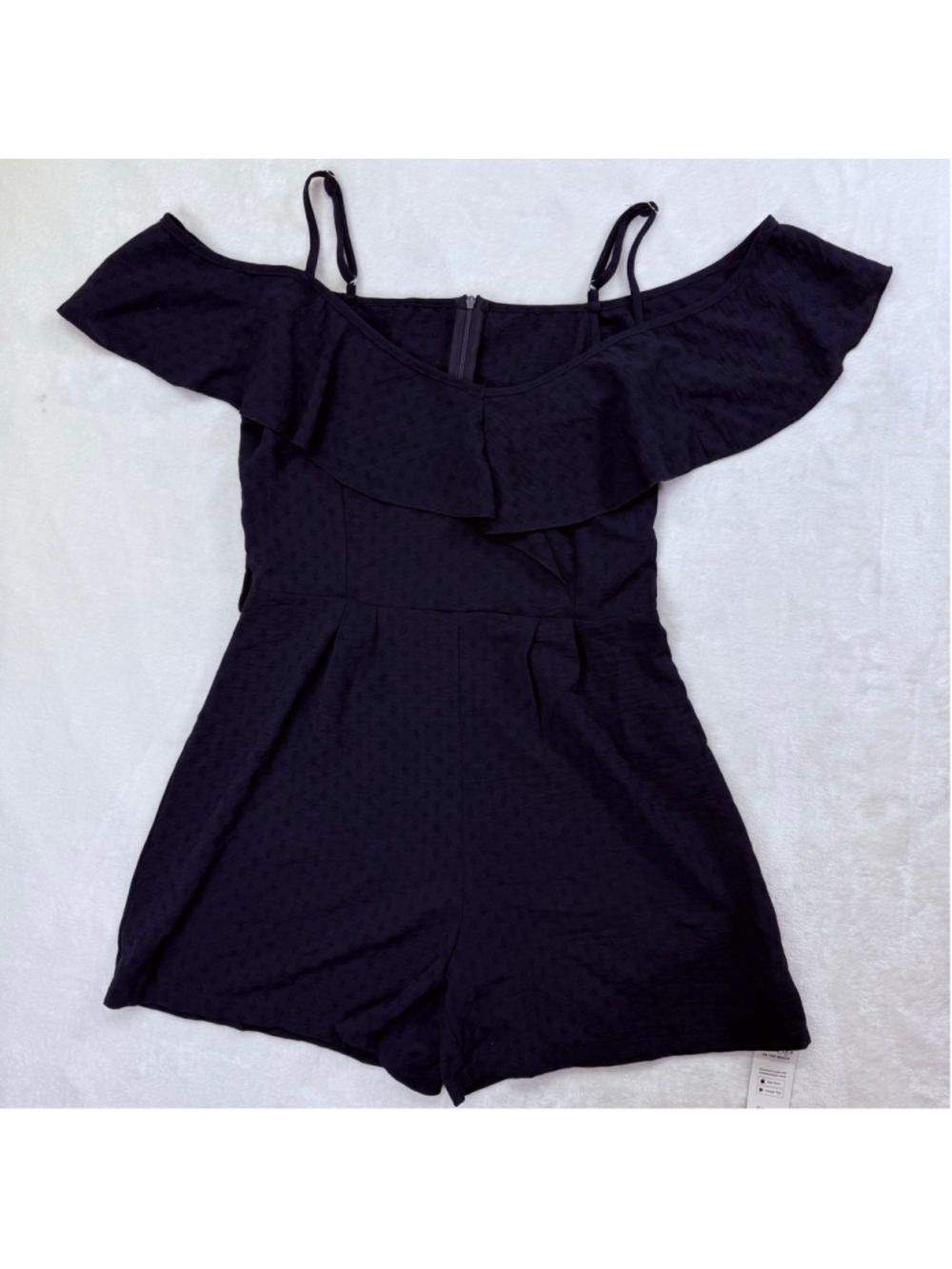 Women's Cupshee Navy Off-Shoulder Romper Small No Belt